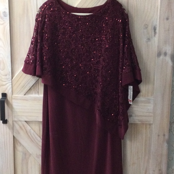 R&M Richards cocktail/ formal dress NWT size 14 merlot - Picture 1 of 4
